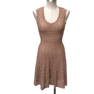 Alaïa Sleeveless Scalloped Eyelet Lace Fit-and-Flare Short Dress Womens 38 US 6